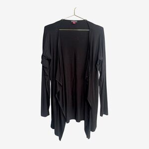 Black Open Front Cardigan